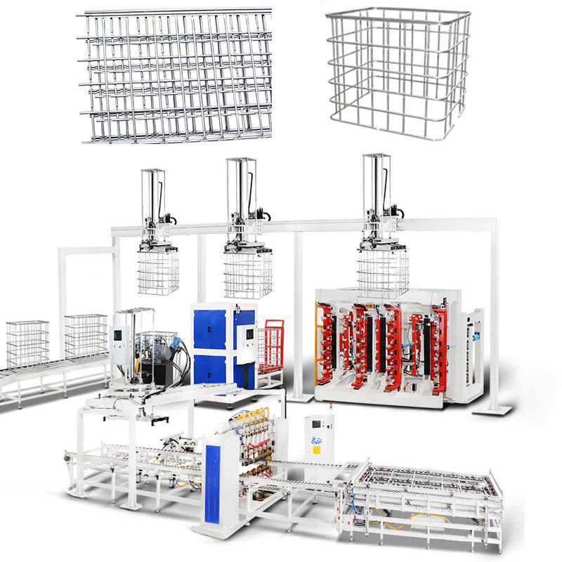 Neue vollautomatische IBC Käfigmachine 1oool Kapazität Frequenz Stahlgitter Schweiß Produktionslinie zuverlässiger Pumpendruck