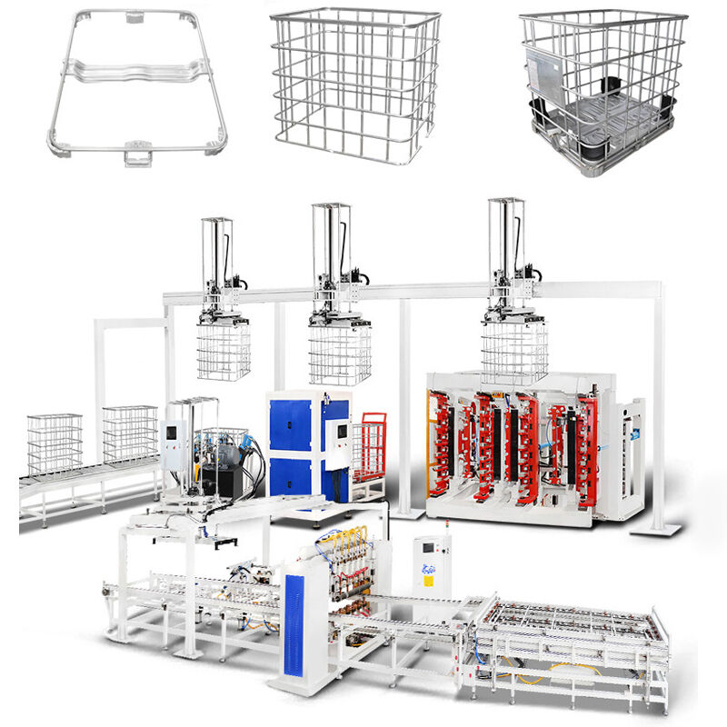 Hwashi IBC Cage Frame Automatic Production Machine with 50sec/pc Welding Efficiency 4 Sets MF DC Power Source and Automatic Mechanical Arm Unloading